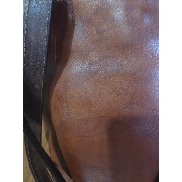 Vintage Italian Leather Boho Hobo Genuine Leather Bag Pelletteria Toro Firenze - Picture 4 of 10